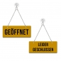 Preview: Geöffnet / Leider geschlossen - Graviertes Wendeschild