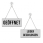 Preview: Geöffnet / Leider geschlossen - Graviertes Wendeschild