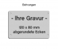 Preview: Gravurschild mit Wunschtext, 120x80x1,5mm, abgerundete Ecken