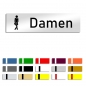 Preview: Damen (3.0) - Türschild mit Symbol, 160x40mm