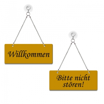 Willkommen / Bitte nicht stören! - Graviertes Wendeschild