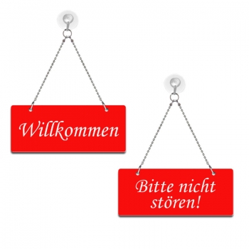 Willkommen / Bitte nicht stören! - Graviertes Wendeschild