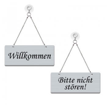 Willkommen / Bitte nicht stören! - Graviertes Wendeschild