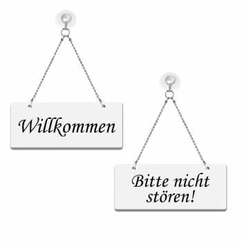 Willkommen / Bitte nicht stören! - Graviertes Wendeschild