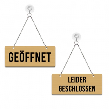 Geöffnet / Leider geschlossen - Graviertes Wendeschild