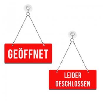 Geöffnet / Leider geschlossen - Graviertes Wendeschild