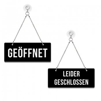 Geöffnet / Leider geschlossen - Graviertes Wendeschild