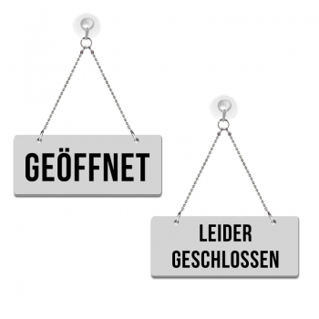 Geöffnet / Leider geschlossen - Graviertes Wendeschild