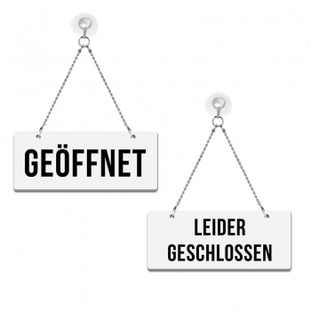 Geöffnet / Leider geschlossen - Graviertes Wendeschild