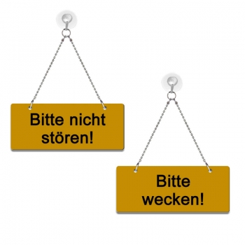 Bitte nicht stören / Bitte wecken! - Graviertes Wendeschild