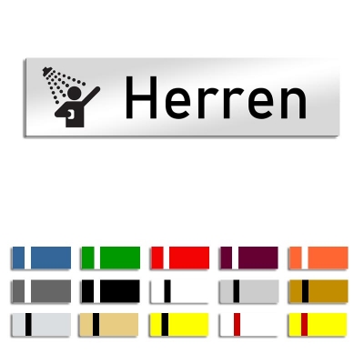 Herren Dusche - Türschild mit Symbol, 160x40mm