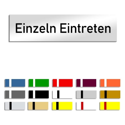 Einzeln Eintreten - Türschild, 160x40mm