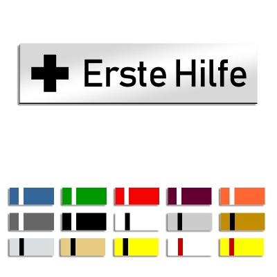 Erste Hilfe - Türschild mit Symbol, 160x40mm