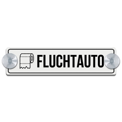 Fluchtauto mit Toilettenpapiermotiv