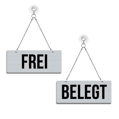 Frei/Belegt, silber gebürstet