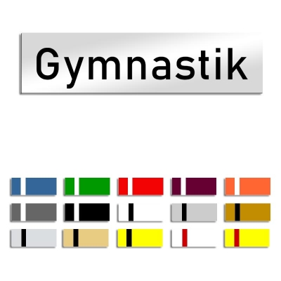 Gymnastik - Türschild, 160x40mm