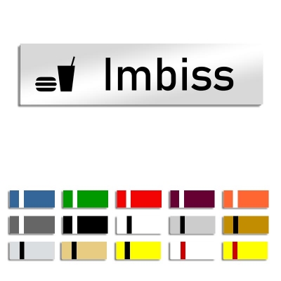 Imbiss - Türschild mit Symbol, 160x40mm