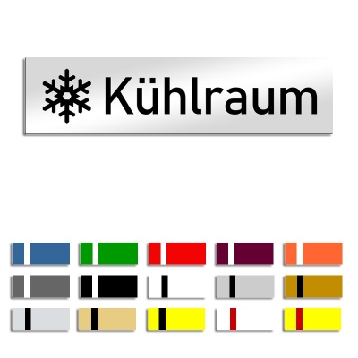 Kühlraum - Türschild mit Symbol, 160x40mm