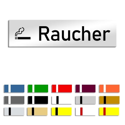 Raucher - Türschild mit Symbol, 160x40mm