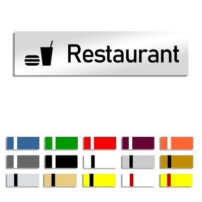 Restaurant - Türschild mit Symbol, 160x40mm