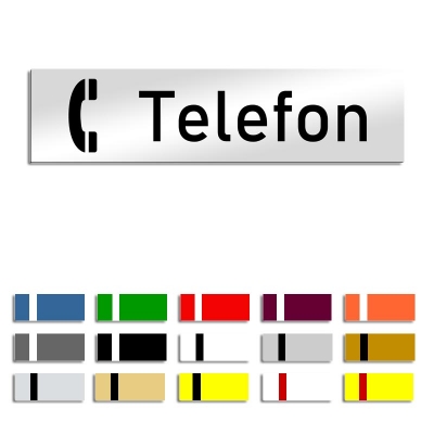 Telefon - Türschild mit Symbol, 160x40mm