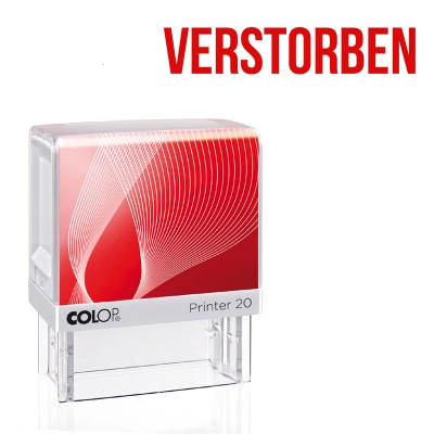 VERSTORBEN - Colop Printer 20, Abdruck: Rot