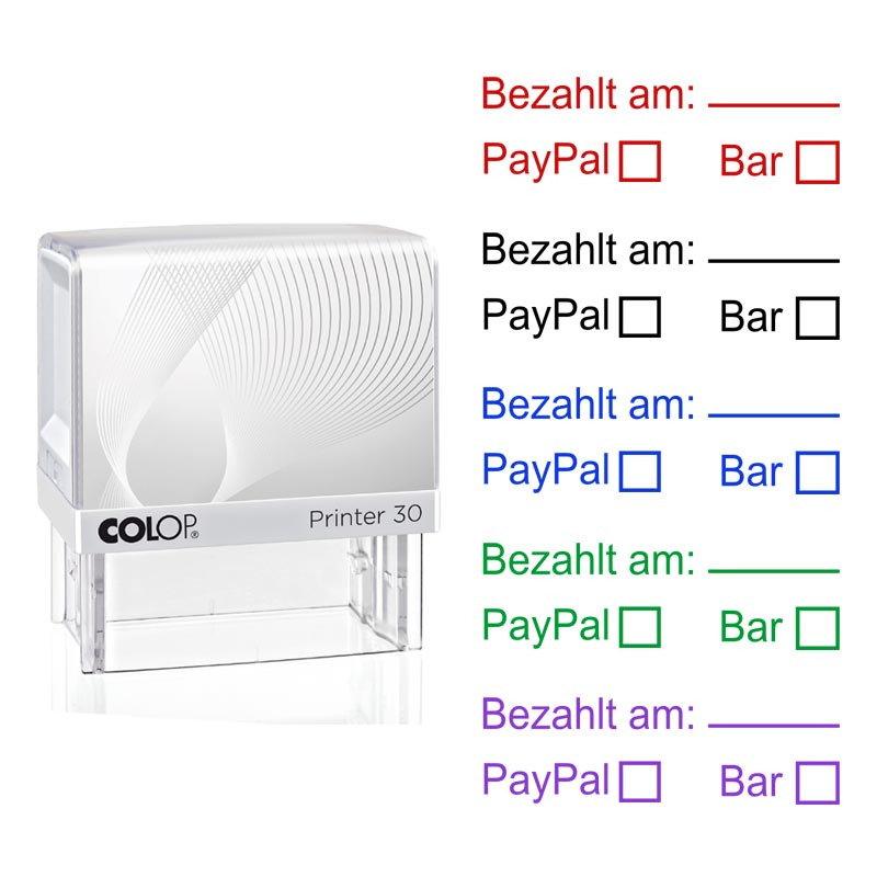 Bezahlt am: PayPal/Bar