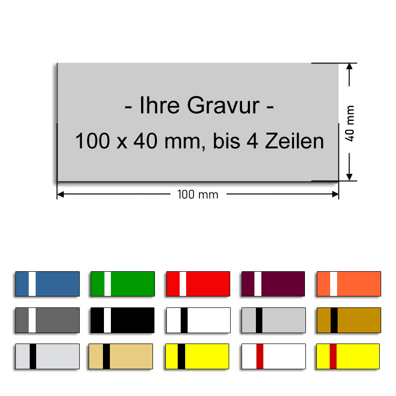 Namensschild, 100x40x0,8mm