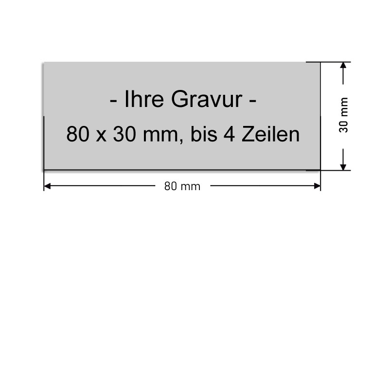 Namensschild, 80x30x0,8mm