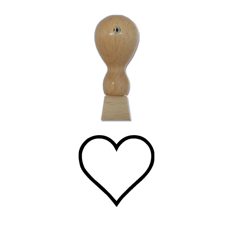 Produktbild: Herz - Holzstempel für Bonuskarten, Rabattkarten, Treuekarten etc. - 001