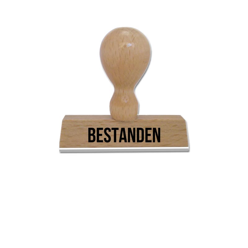 Produktbild: BESTANDEN - Textstempel aus Holz
