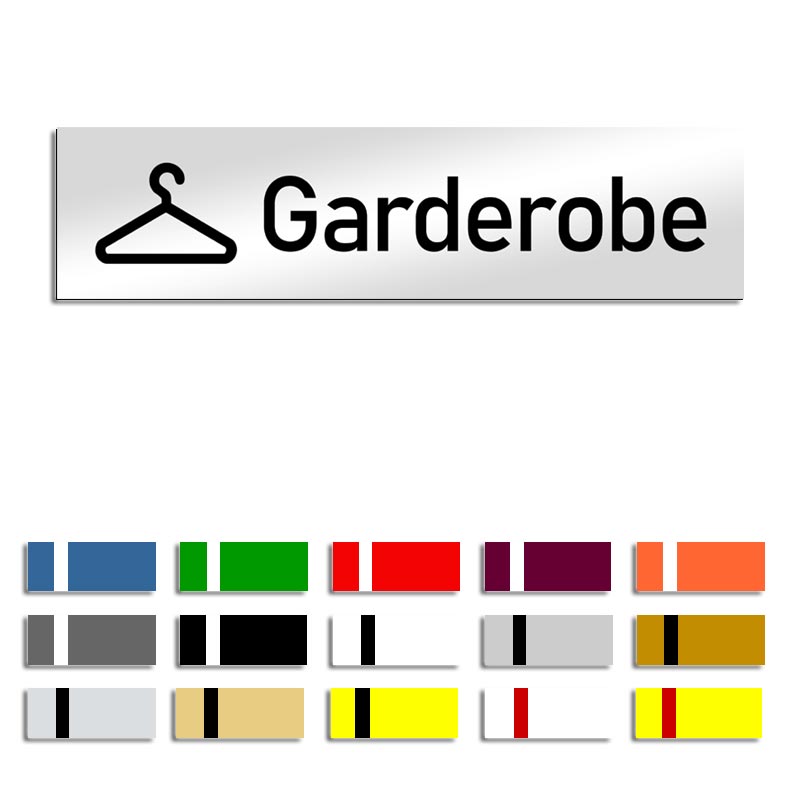 Produktbild: Garderobe, Türschild mit Symbol, 160x40mm