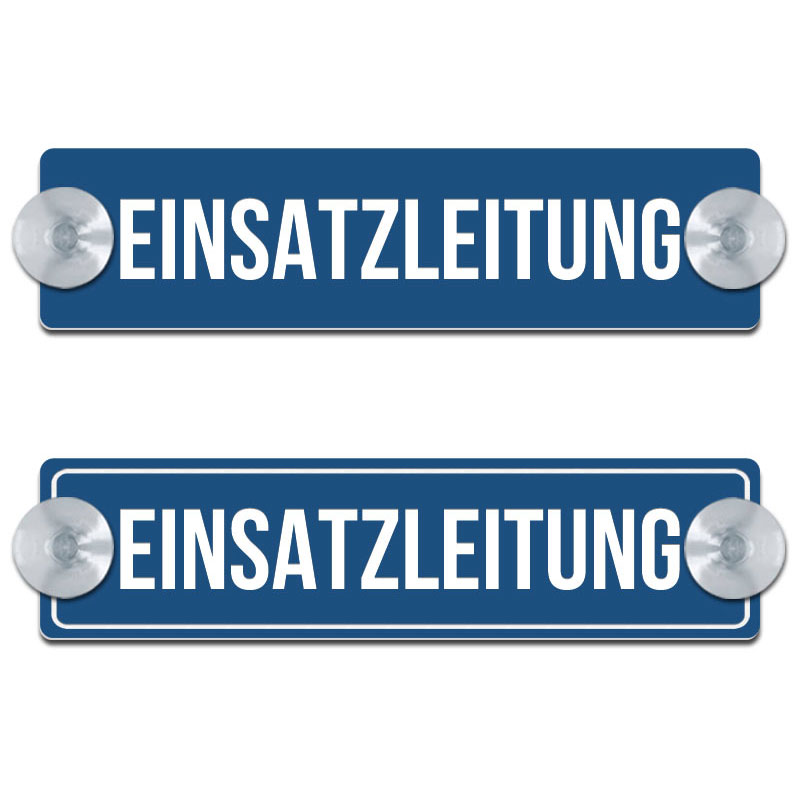 Produktbild: EINSATZLEITUNG - Saugnapfschild, 200x50mm (Blau)