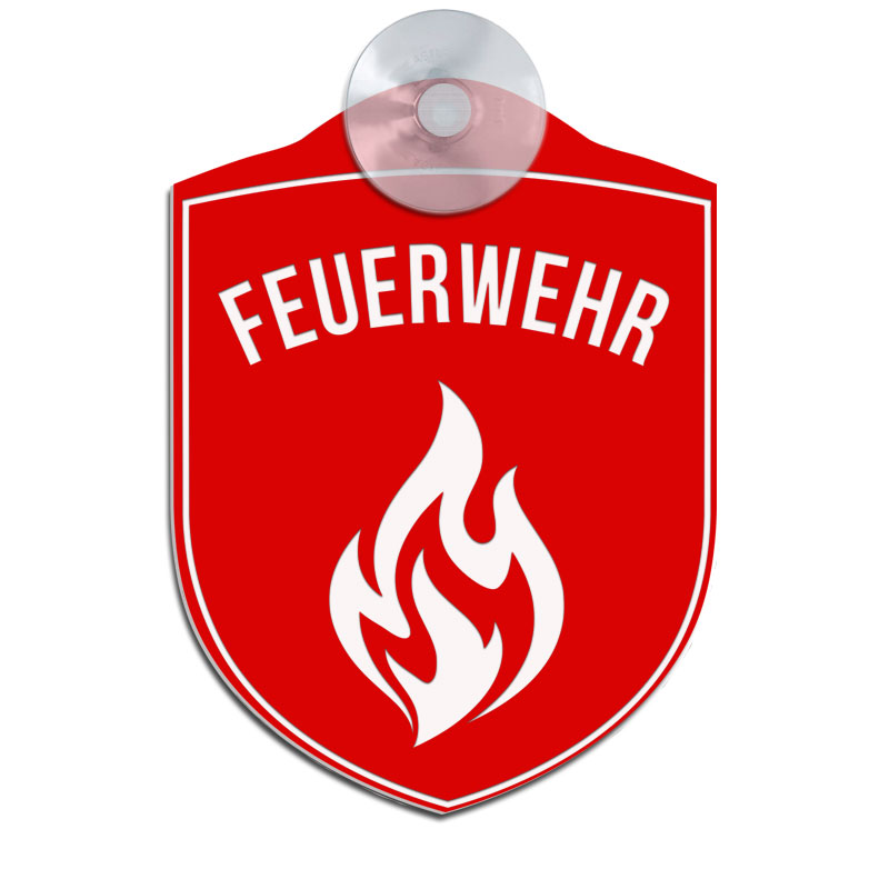 Produktbild: Feuerwehr - Saugnapfschild für Fahrzeuge