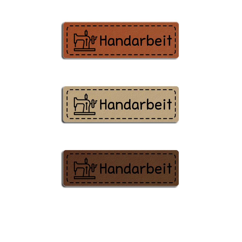 Produktbild: Handarbeit mit Nähmaschine - Aufnäher aus Kunstleder, 55x15mm