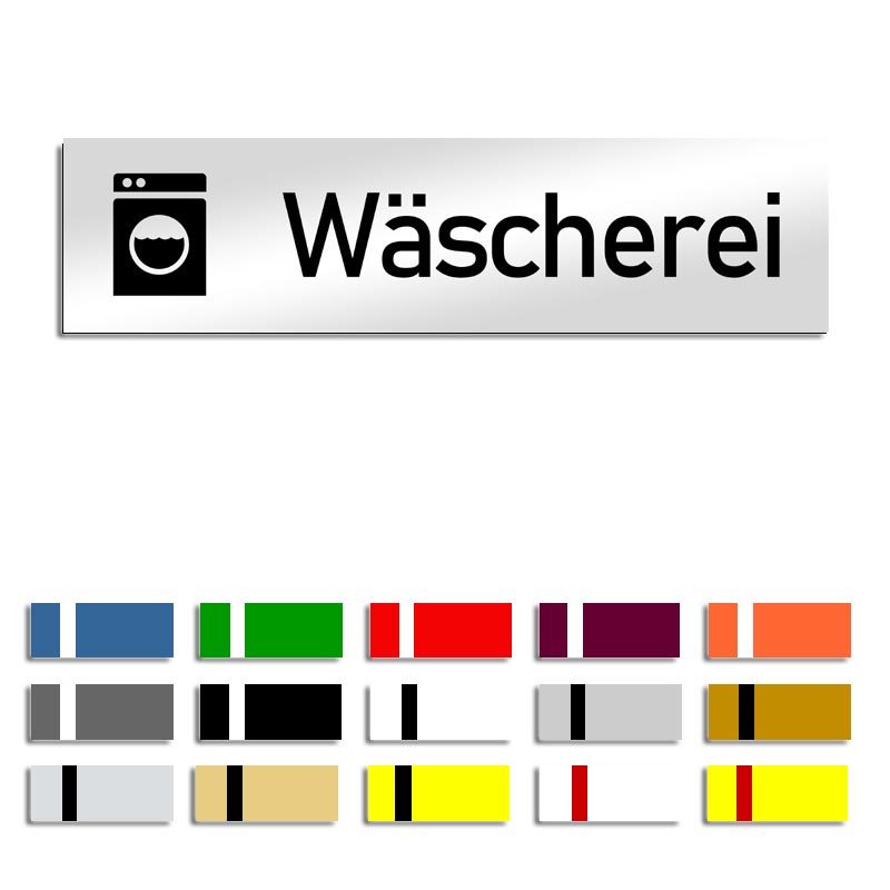 Produktbild: Wäscherei, Türschild mit Symbol, 160x40mm