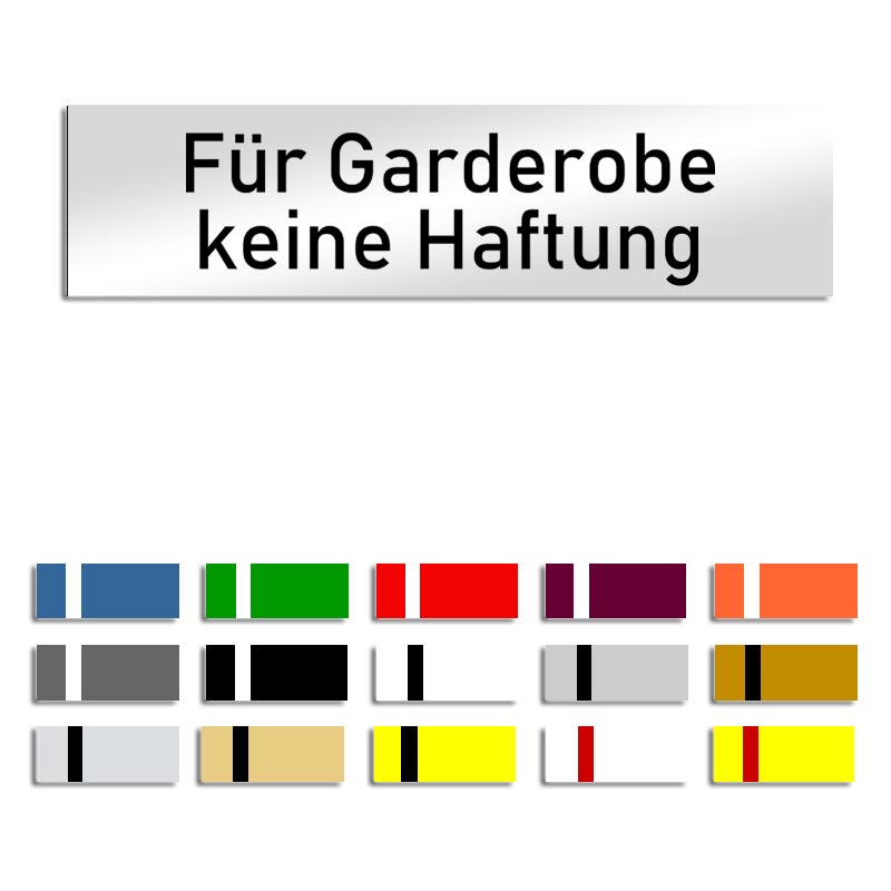 Produktbild: Für Garderobe keine Haftung, 160x40mm