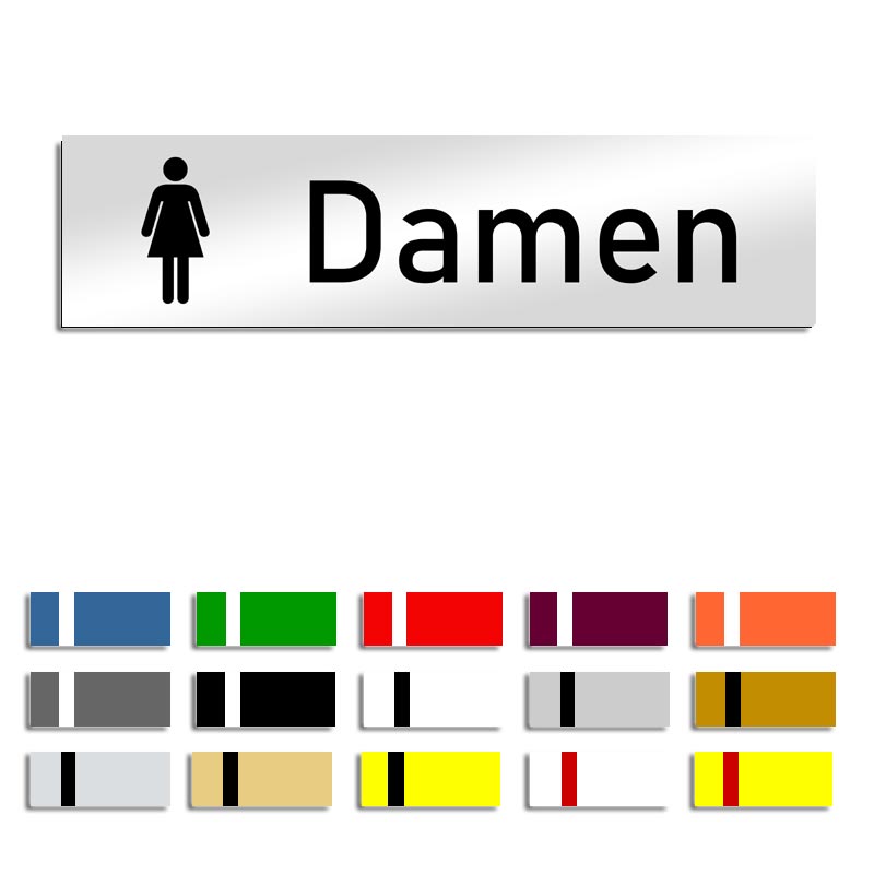 Produktbild: Damen, Türschild mit Symbol, 160x40mm