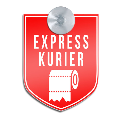Produktbild: Express Kurier - Saugnapfschild in Wappenform, 70x90mm