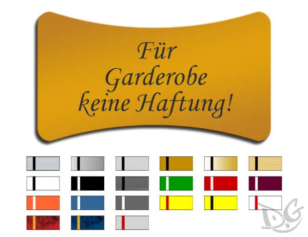 Produktbild: Für Garderobe keine Haftung!, 90x50mm
