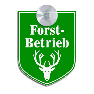 Produktbild: Forstbetrieb - Saugnapfschild in Wappenform, 70x90mm