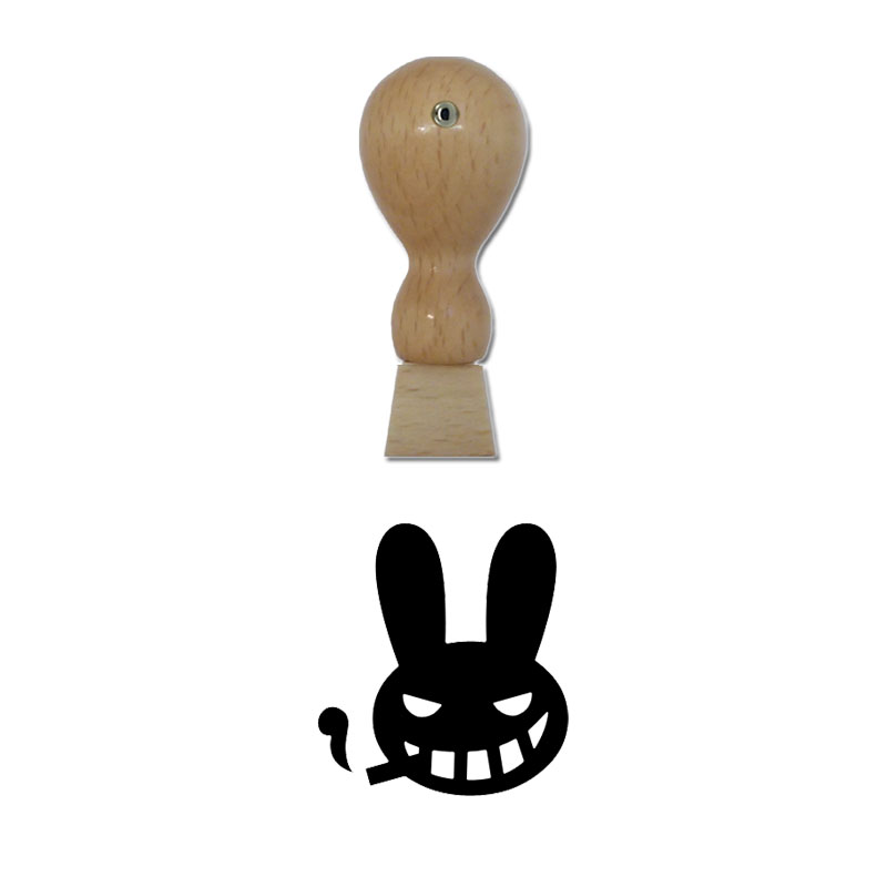 Produktbild: Rauchender Hase - Holzstempel für Bonuskarten, Rabattkarten, Treuekarten etc. - 077