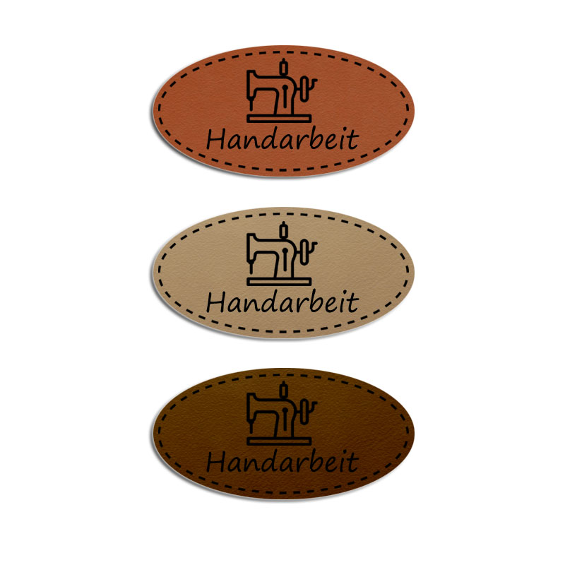 Produktbild: Handarbeit, Nähmaschine - Aufnäher aus Kunstleder, 50x25mm
