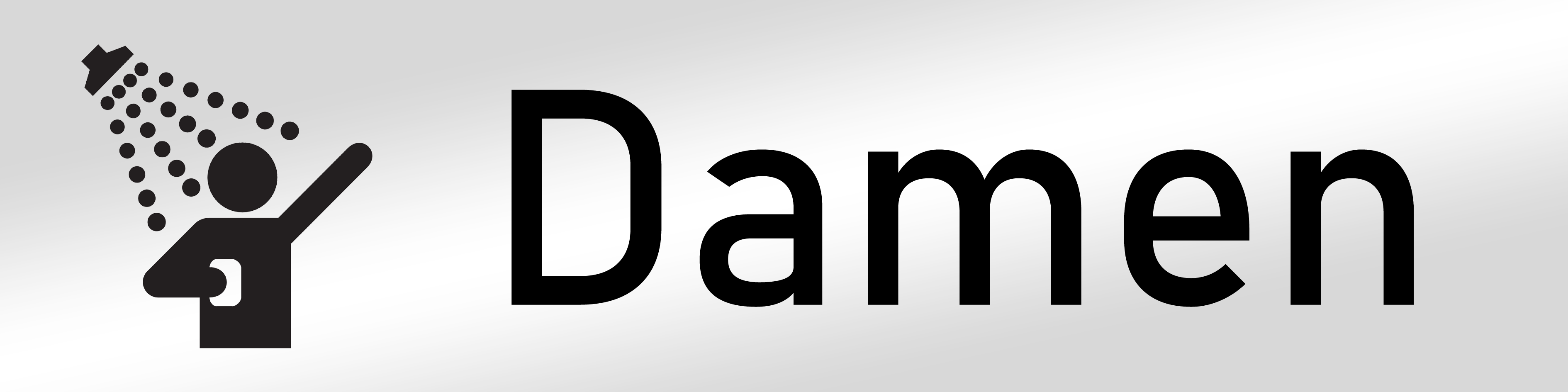 Produktbild: Damen Dusche, Türschild mit Symbol, 160x40mm