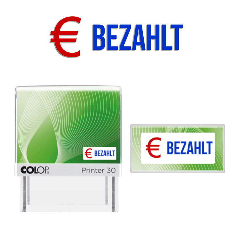 Produktbild: BEZAHLT - 2 farbiger Abdruck