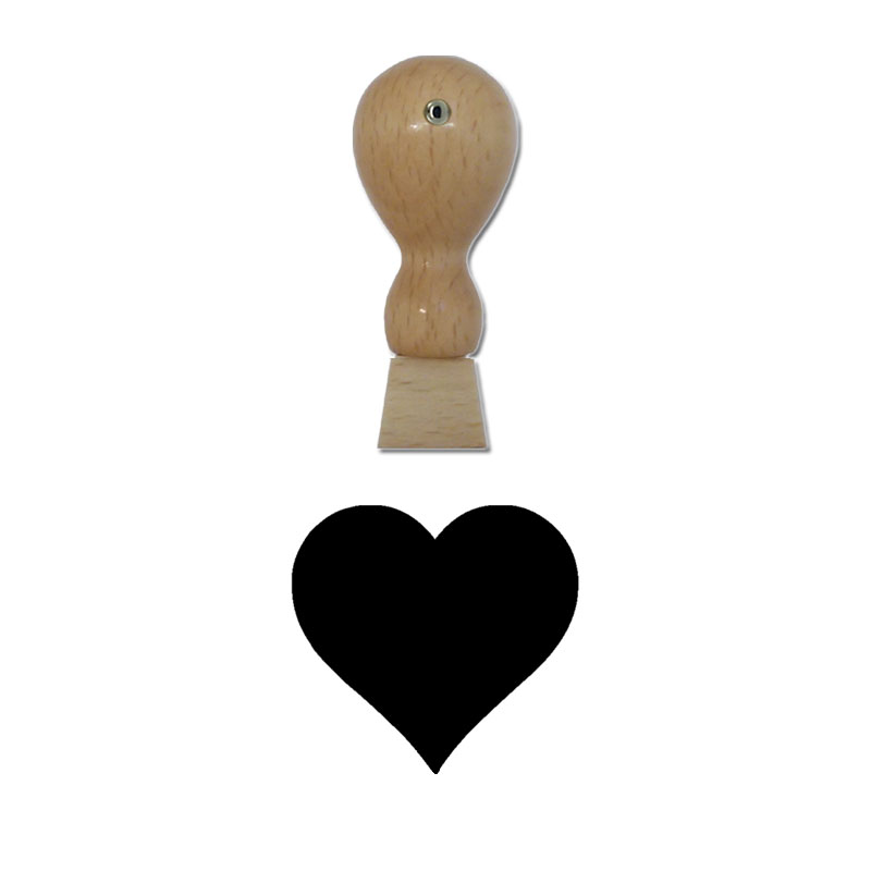 Produktbild: Herz (voll) - Holzstempel für Bonuskarten, Rabattkarten, Treuekarten etc. - 002