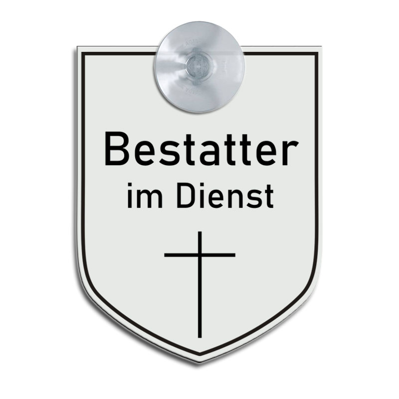 Produktbild: BESTATTER im Dienst 2.0 - Saugnapfschild in Wappenform, 70x90mm