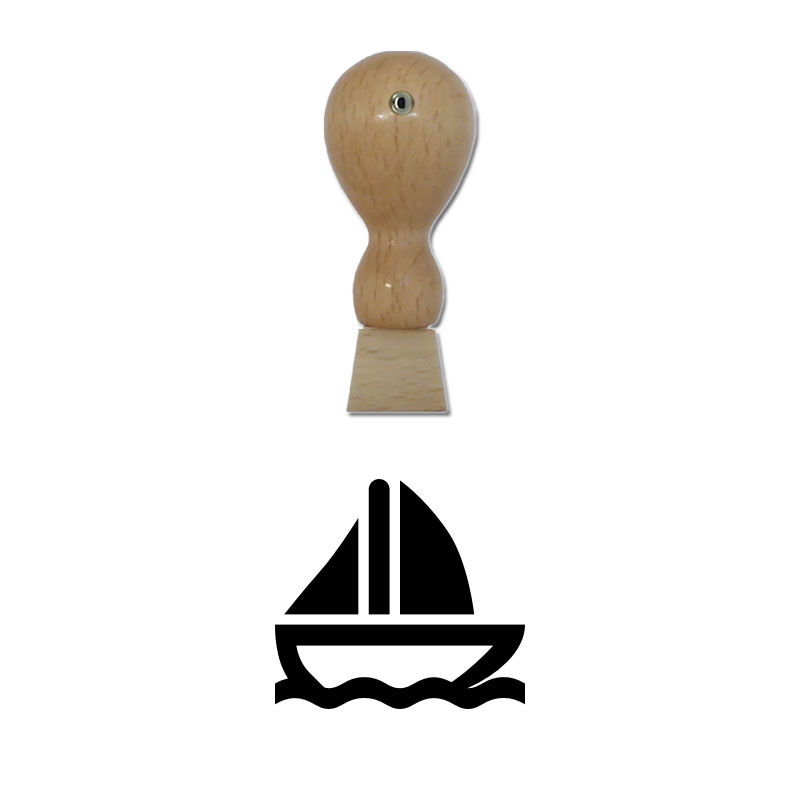 Produktbild: Segelboot - Holzstempel für Bonuskarten, Rabattkarten, Treuekarten etc. - 071