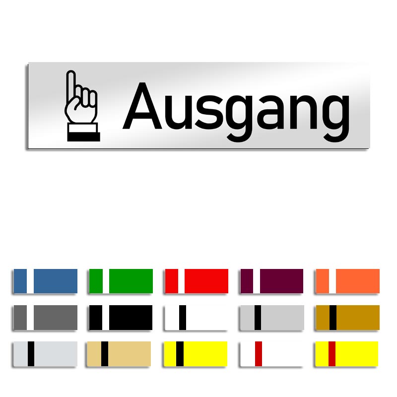 Produktbild: Ausgang geradeaus, Türschild mit Symbol, 160x40mm