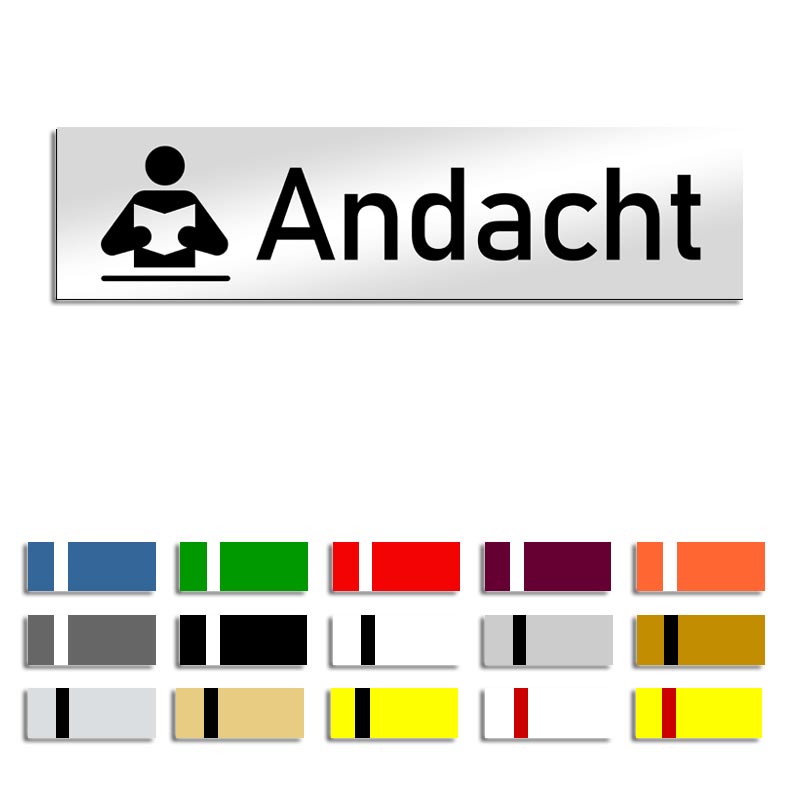Produktbild: Andacht, Türschild mit Symbol, 160x40mm